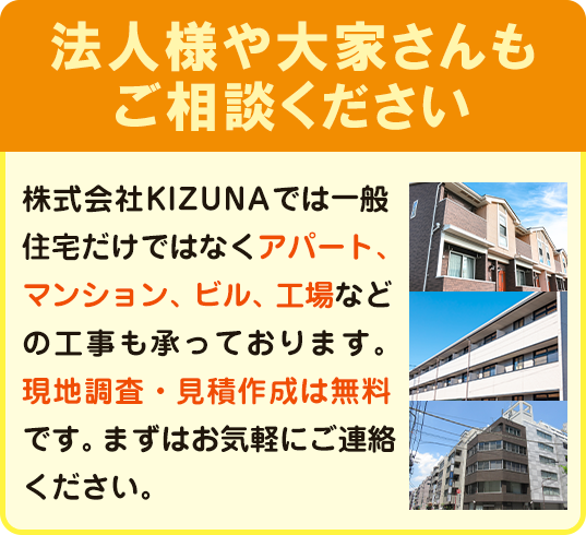 現地調査・見積調査は無料です。